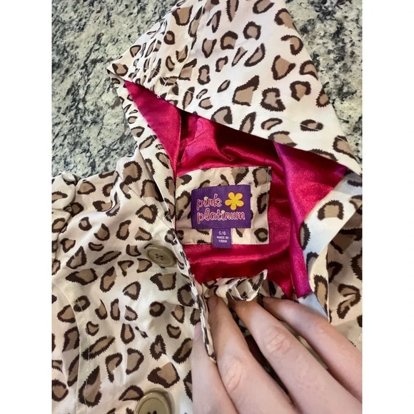 Pink Platitum SZ 5/6 girls raincoat animal print cheetah‎ pink - Picture 2 of 6